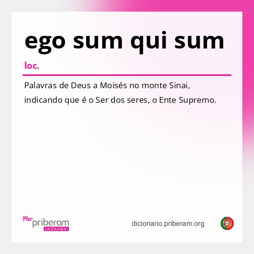 Significado de ego sum qui sum